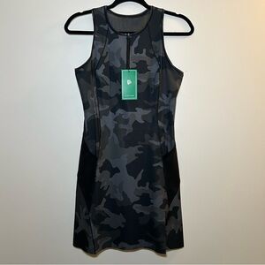 FLINT PARK Ace Tennis Dress Camo Black Mesh Mini Activewear Lightweight Medium